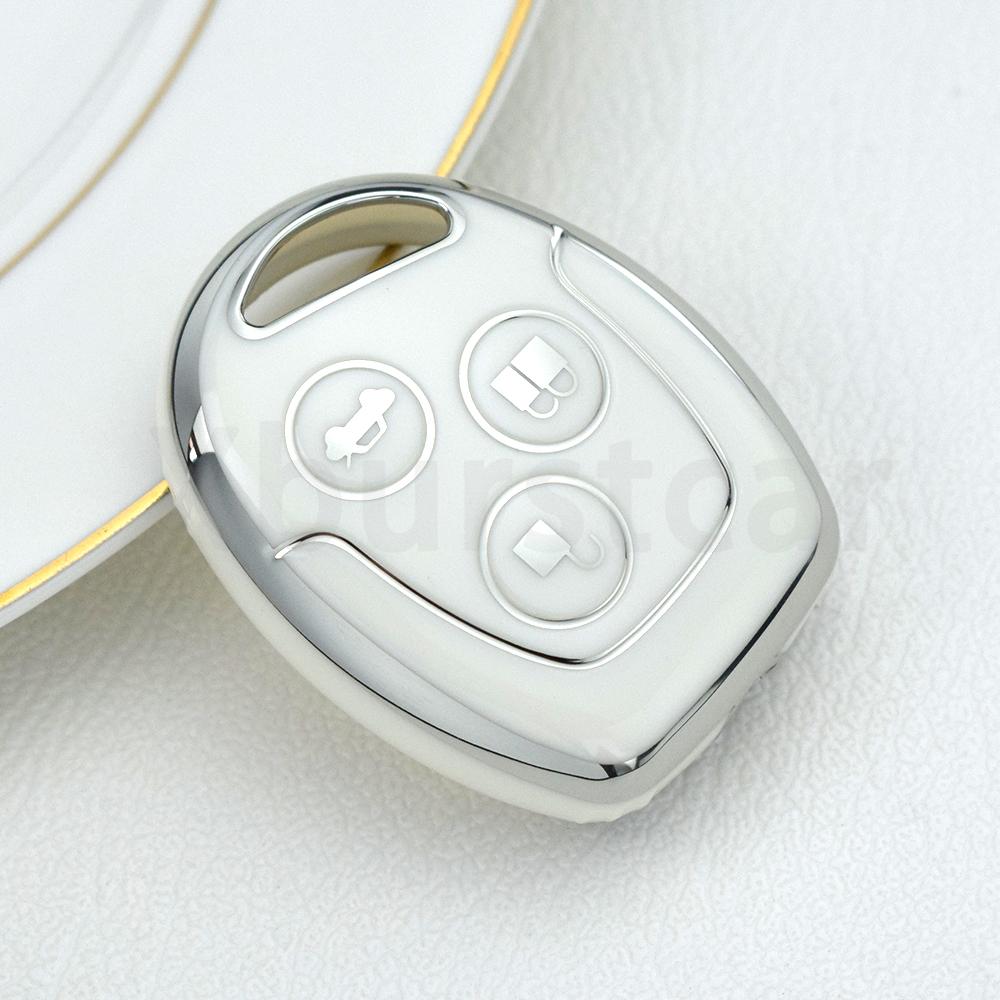 

Auto Shell Fob For Ford Mondeo Focus Fusion Fiesta Galaxy Transit 2008 2006 2007 Tpu 3 Bottons Car Key Case Cover Accessories