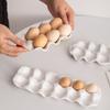 Weißer Keramik-Eierkarton Aufbewahrungsbox für Esstisch Kühlschrank Spezielle Frischhaltebox Küchen-Eieraufbewahrungstabletts Geschirr
