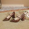 New one-button versatile skirt thick heel work high heels