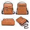Men's Messenger Bag Leather Crossbody Shoulder Bag Classic Waterproof Briefcase Satchel Travel Bag