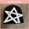 Knit Winter Autumn Hat With High Top Design And Star Pattern For Daily Wear