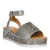 New Casual Wedges Shiny Rhinestone Sandals Women's 2026 Summer Platform Sandals Women's Ankle Strap Sandals