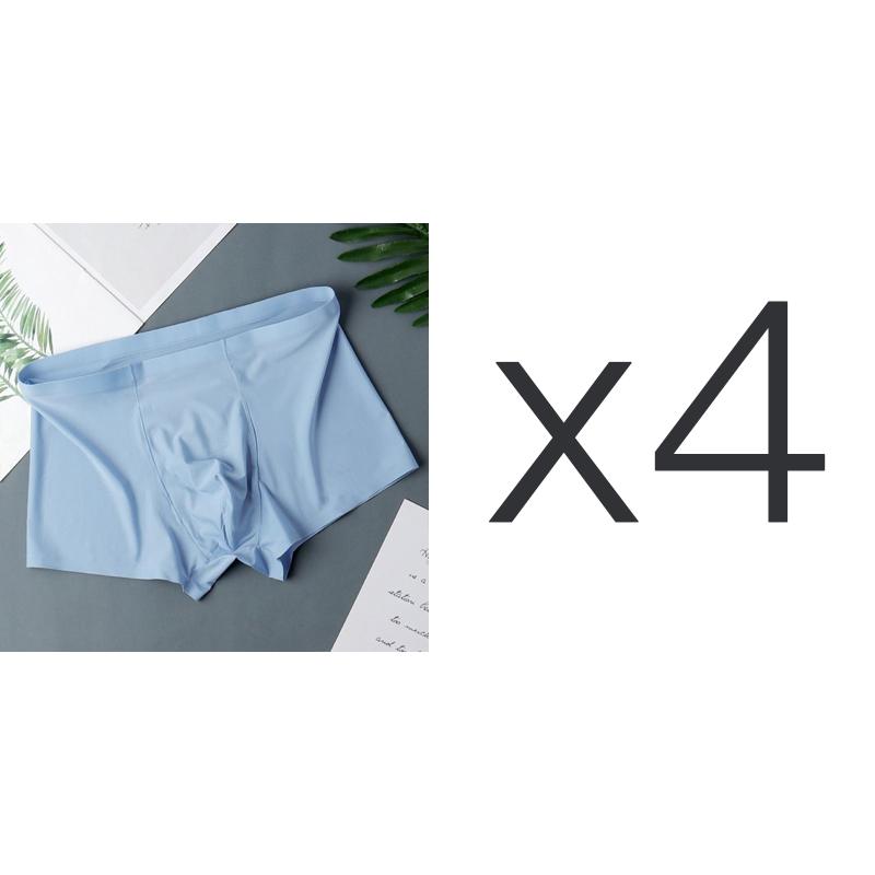 

4 шт. мужские бесшовные боксеры из ледяного шелка, сексуальные, нижнее белье, мужские дышащие, ультратонкие, U-образные, трусы 3XL