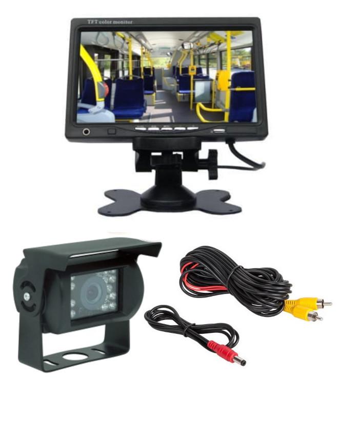 Budżetowy Zestaw Cofania - Monitor 7" Lcd Kamera Cofania Przewód 6 Metrowy