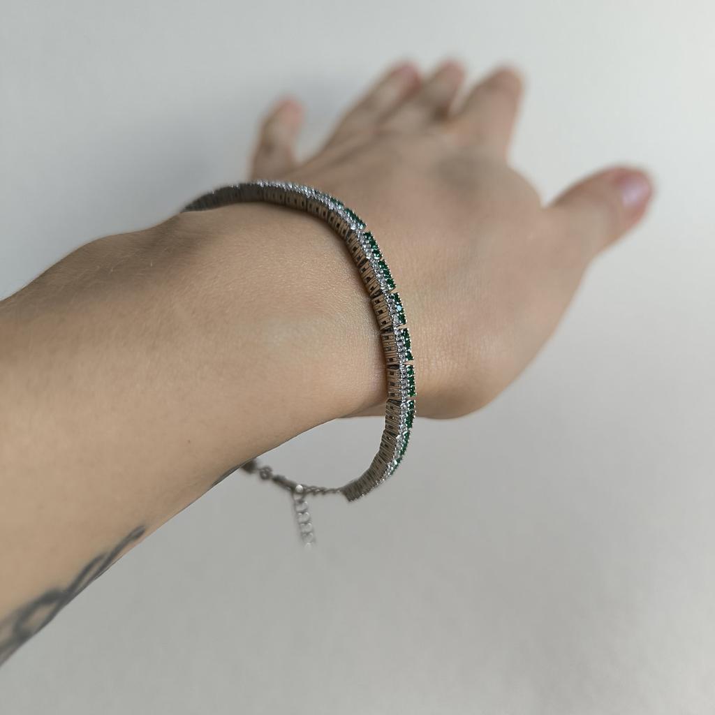 Silver Bracelet with Natural Agate 3.918ct, Item Weight 10.81 G (2205708)