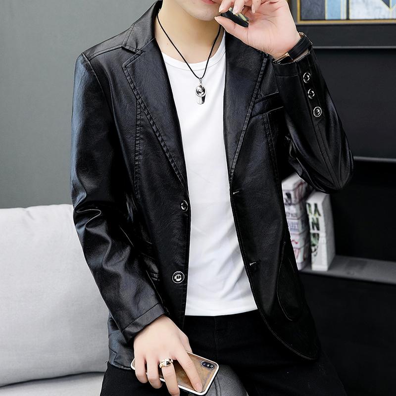 Autumn Winter Flocking Turn-down Collar Solid Color Pockets Cardigan Coats Casual Men's Clothing Preppy Style Moto Biker Tops