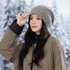 Knitted Thermal Hat Autumn and Winter Rabbit Fur Blended Women's Pullover Stacking Hat