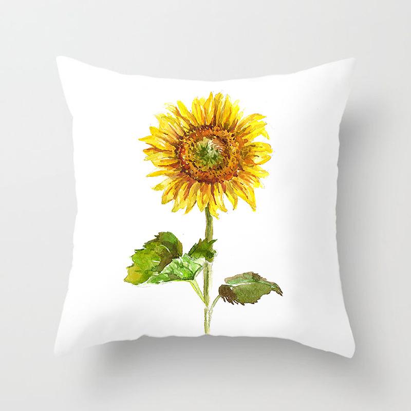 45x45cm Sunflower Print Cushion Cover Plant Landscape Pillowcase Decoration Pillow Cover For Living Room Bedroom Chair Decor