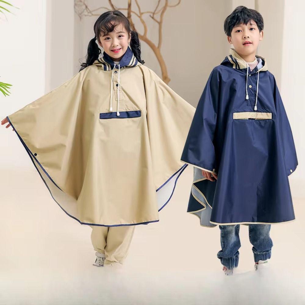 Comfortable Cloak-style Raincoat Windproof School Rain Gear Students Rain Jacket Primary School
