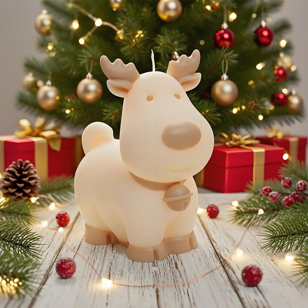 Aromatherapy Candle Mold Elastic Candle Making Mold 3d Reindeer Mold Reusable For Birthday Christmas Decorations Diy Craft
