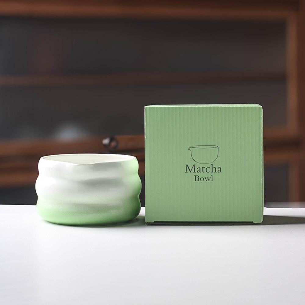 

Smooth Matcha Tea Set Gradient Green Tea Maker Cup Traditional Matcha Bowl and Whisk Holder