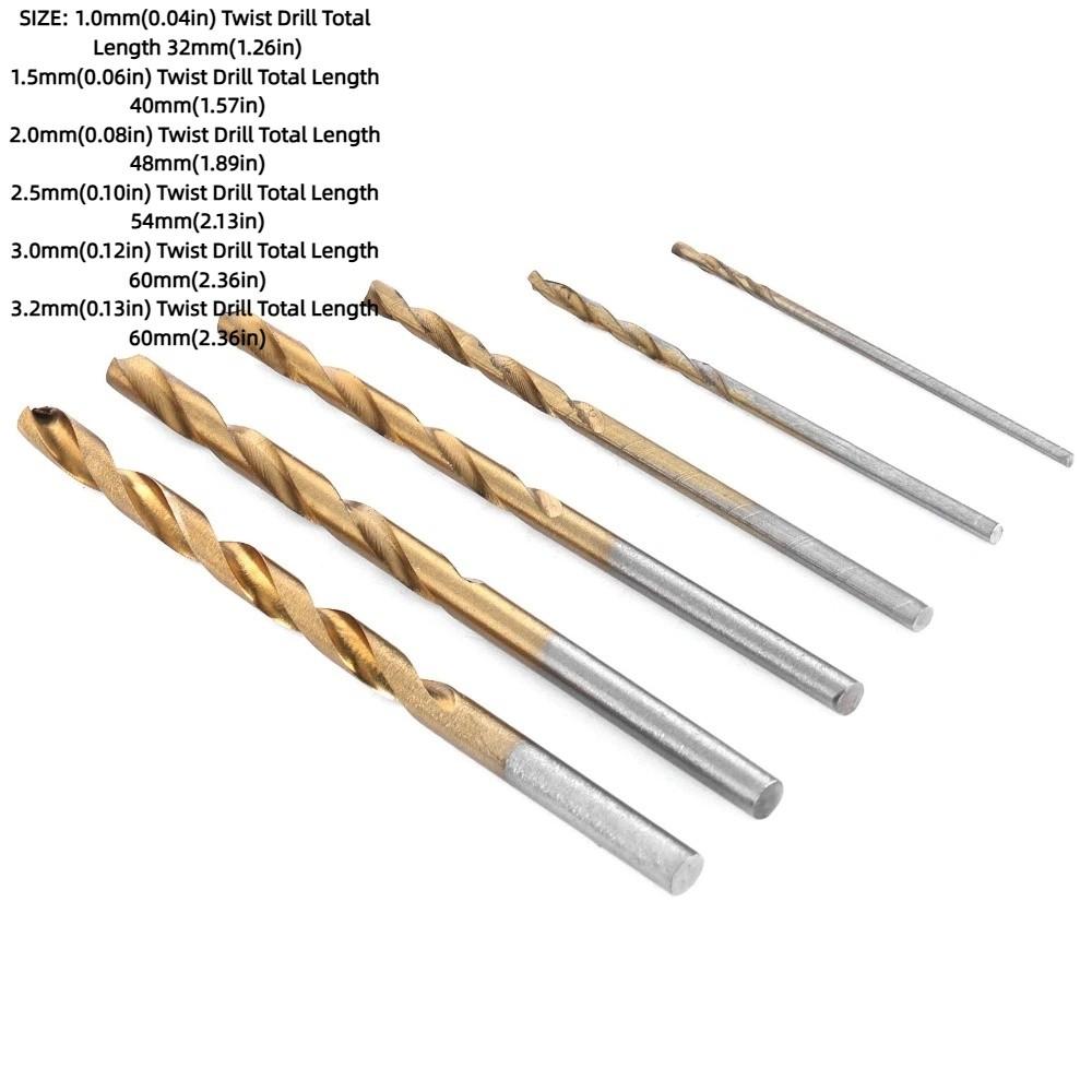 60PCS 135° Split Point Drilling Tools Jobber Length Micro Drill Bits Twist Drill Bits Wood Drilling