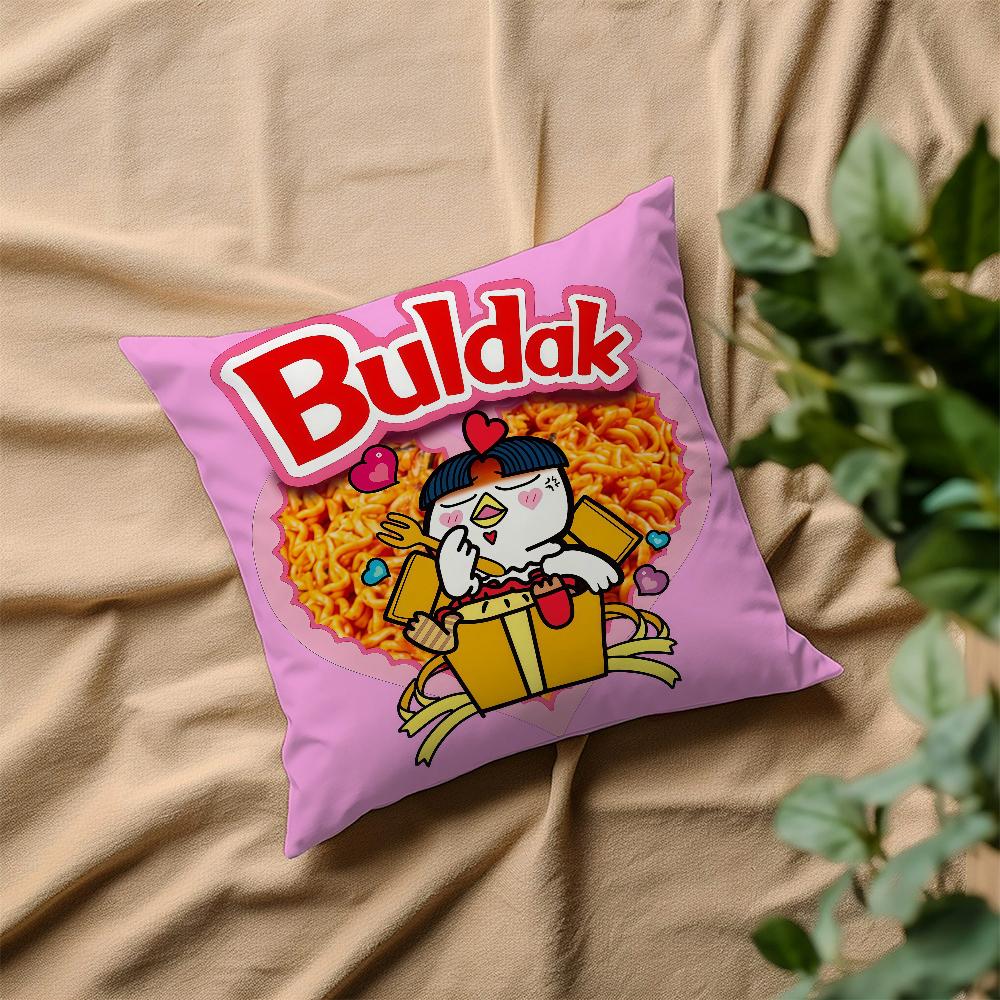 B-Buldak Ramen cushion cover Square Sofa Cushion Cover Casual Skin-Friendly Comfortable Pillow Cover