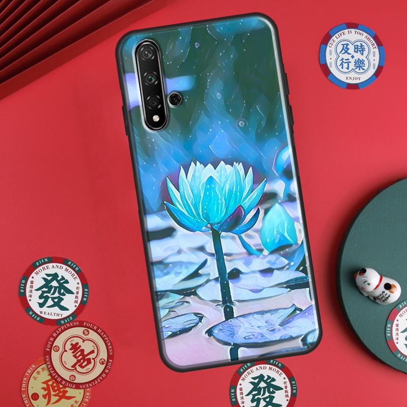 Lotus Flower For Huawei P30 P20 P40 Lite P60 Pro Nova 5T 12s 12i 11i Y90 Y70 Y60 Y61 Y91 Y72 9 10 SE Case