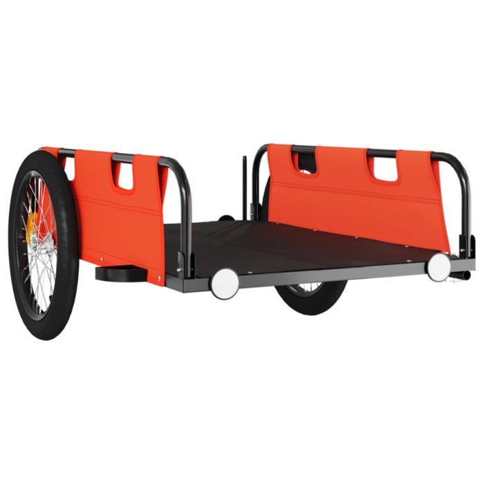VidaXL Bicycle Trailer Orange Oxford Fabric and Iron, Bicycle Cart, Bicycle Trailer, Bicycle Trailer for Children, 94173