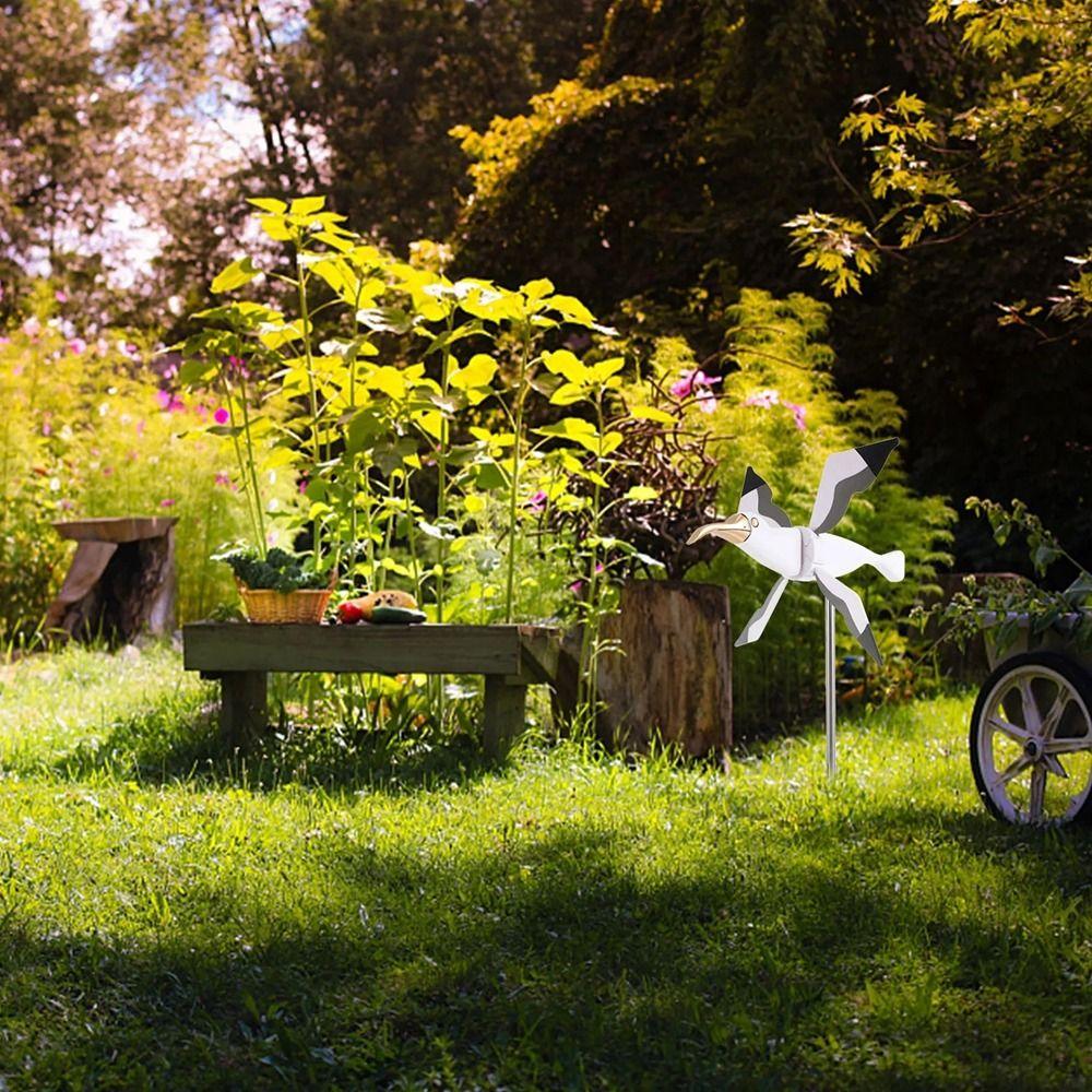 Fade Resistant Bird Wind Spinners Stable Bird Shape Windmill Spinners  Courtyard Decor