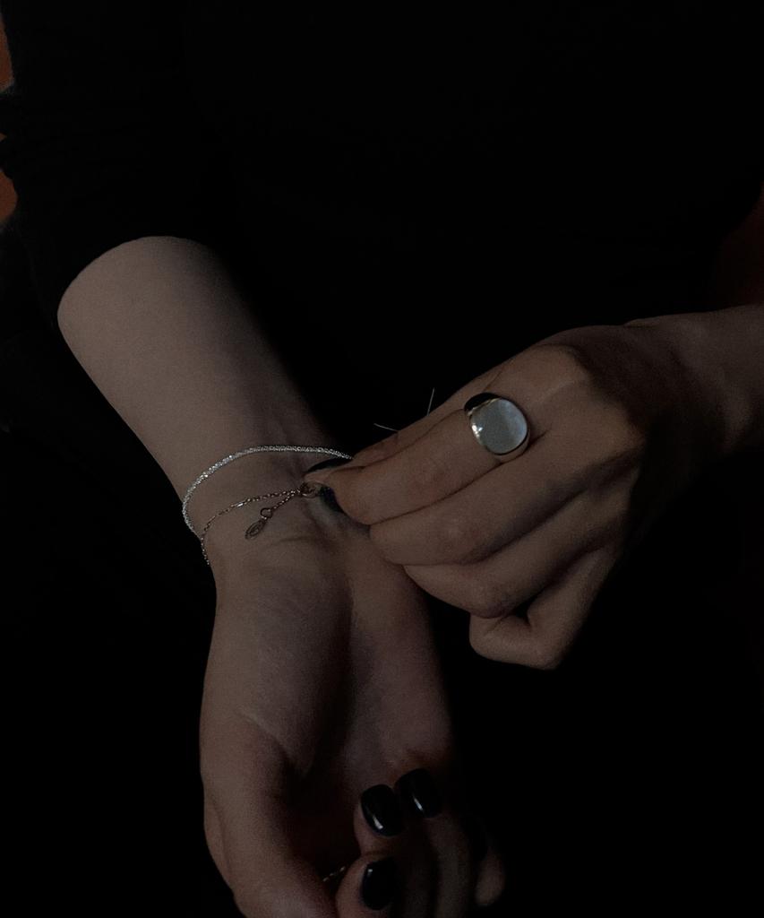 Knosis [925 Silver] Shining Silver Chip Bracelet