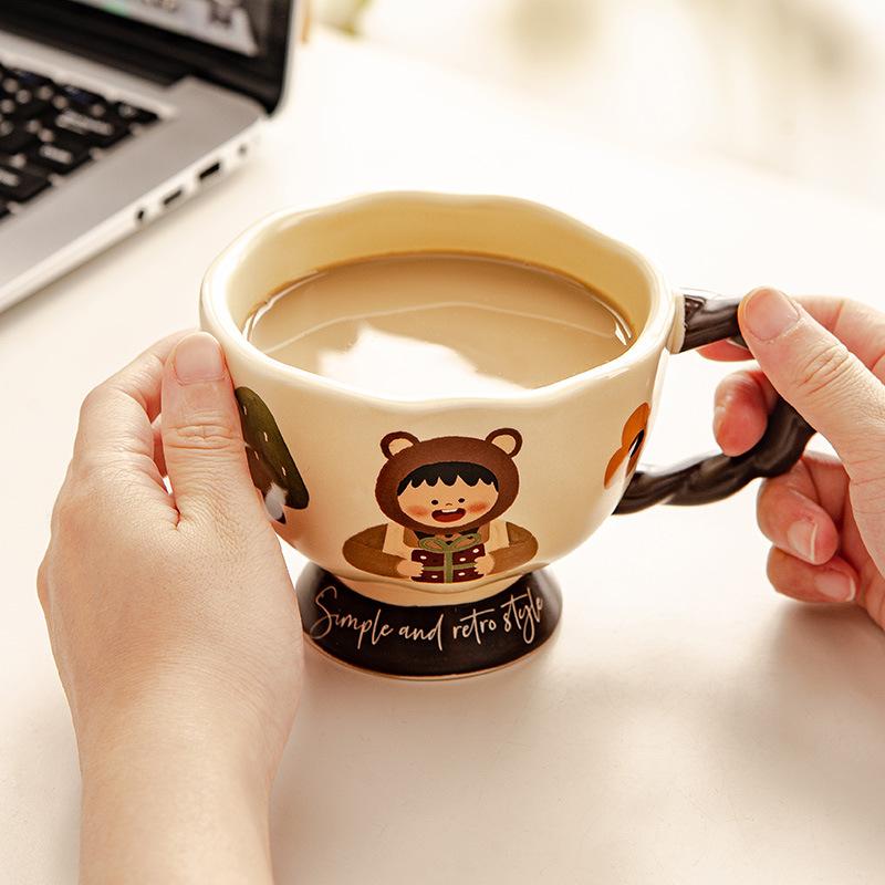 Retro Artistic Sense Cup Household Drinking Water Mug Home Water Cup Office Ceramic Cup Coffee Cup Breakfast Cup