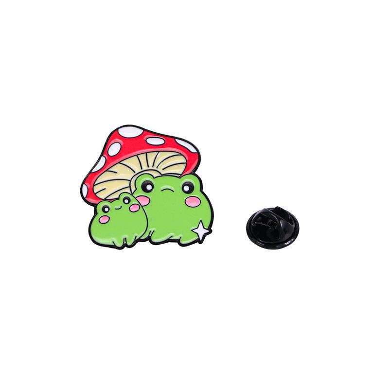 1pc Cartoon creative silly and cute little frog brooch jewelry creative green leaf frog shape drip oil badge