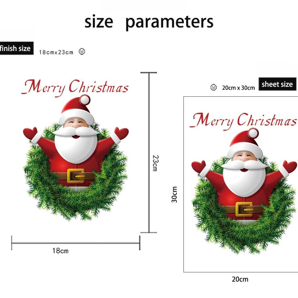 Santa Claus Merry Christmas Wall Sticker for Christmas Festival Decoration Living Room Home Window Glass Door New Year Poster