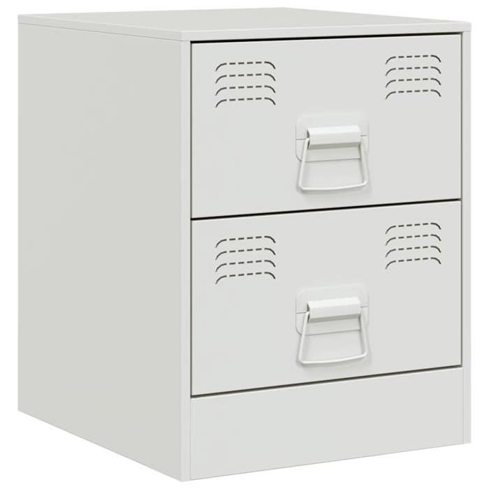 VidaXL Table de chevet blanc 34,5x39x44 cm acier, armoire, meubles de chambre, support téléphonique, armoire d'appoint, 841629