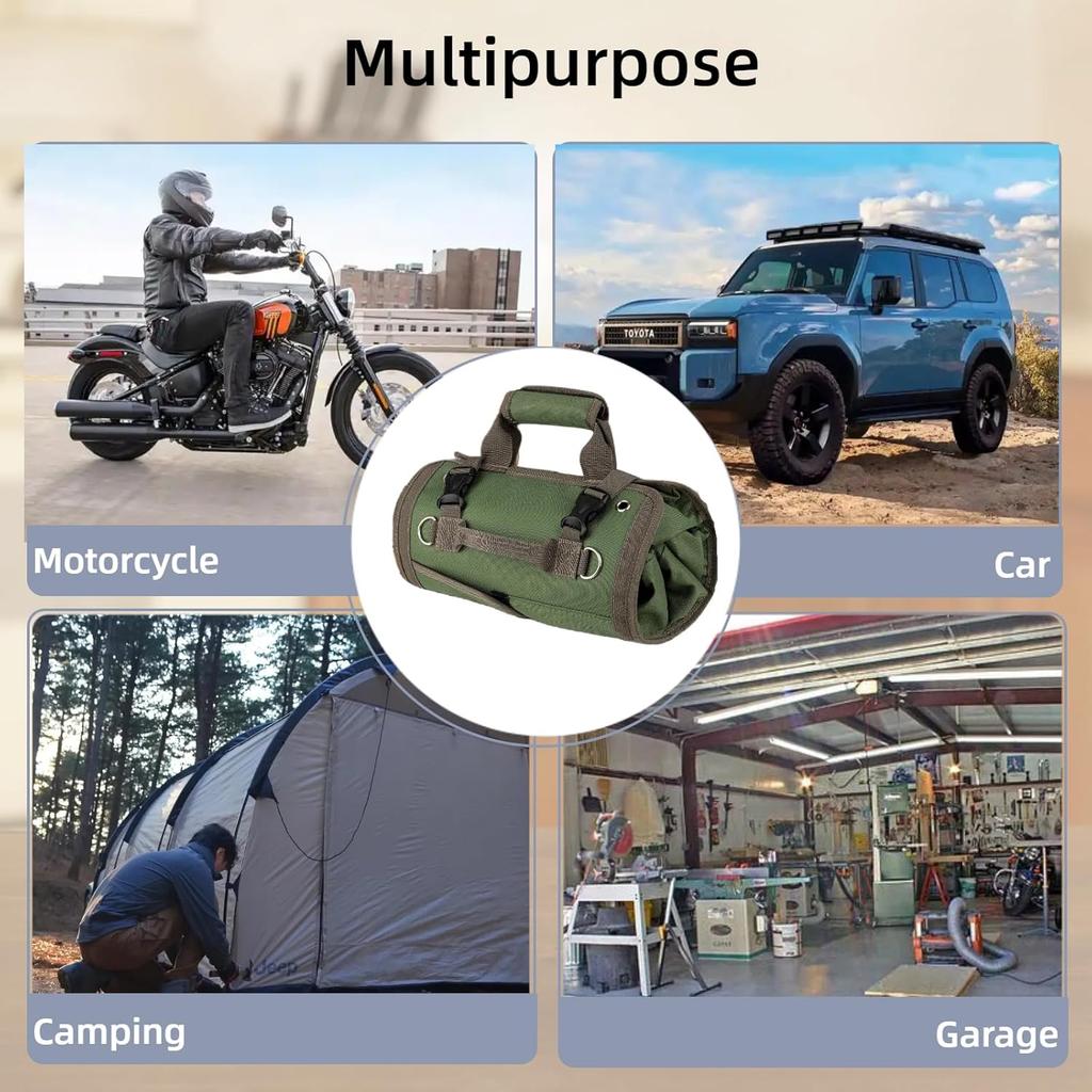 Tool Bag Organizers, Portable Tool Storage with 2 Detachable Tool Pouch, Heavy Duty Tool Organizer for Men Small Tool Bag with Strap for Electrician,