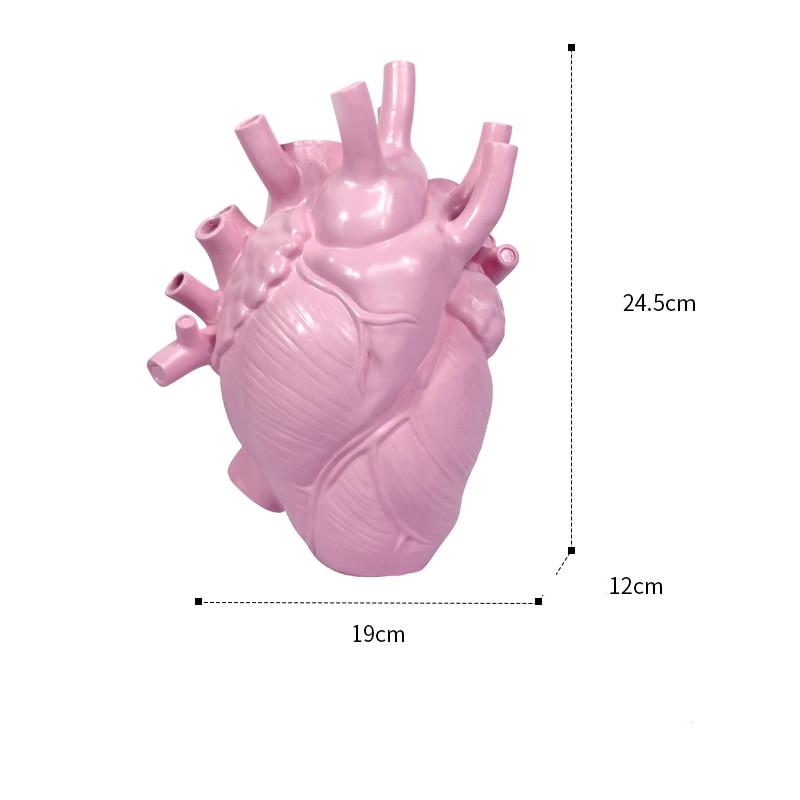 Vase Nordic Style Heart Shape Anatomical Flower Flower Pot Dried Vases Sculpture Desktop Plant Pot for Home Decor Ornament Gifts