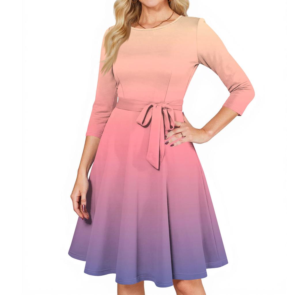 Women's Cocktail Dresses 3/4 Sleeve Vintage Wedding Guest Dress