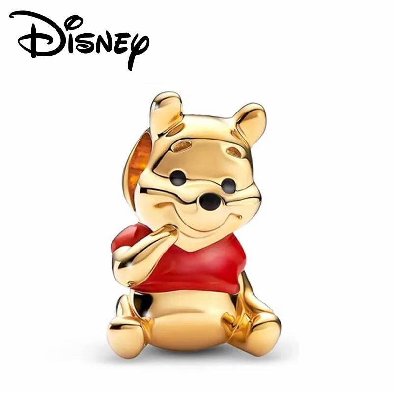 Disney 925 Silber Minnie Stitch Winnie Puuh Anhängerperle geeignet für originales Damenarmband DIY Schmuck Geschenk
