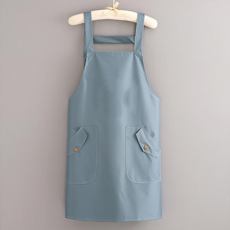 

Apron Workwear Adjustable Oil-Proof Kitchen Apron Waterproof Barbershop Smock Catering Milk Tea Coffee Shop one size синій