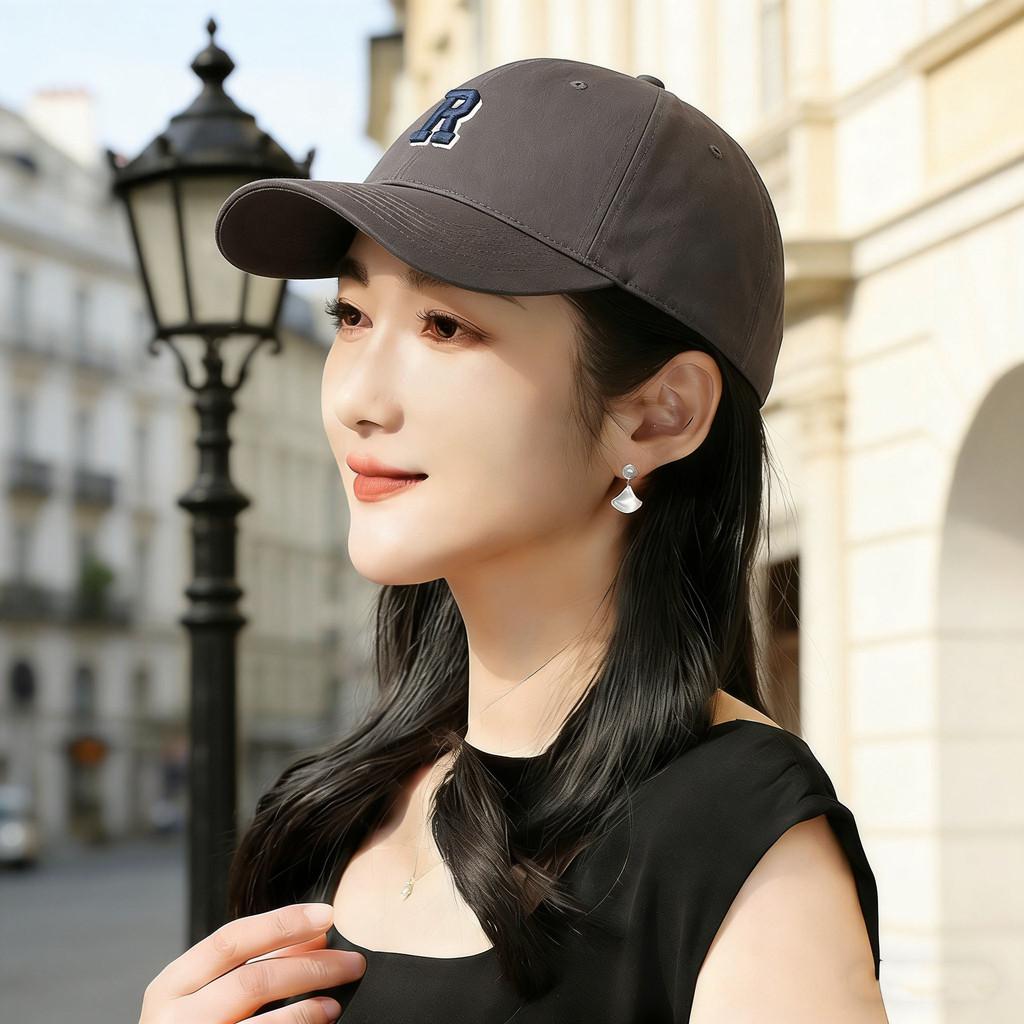 Ethnic Style Baseball Cap With Embroidered Letters Sun Protection For Women