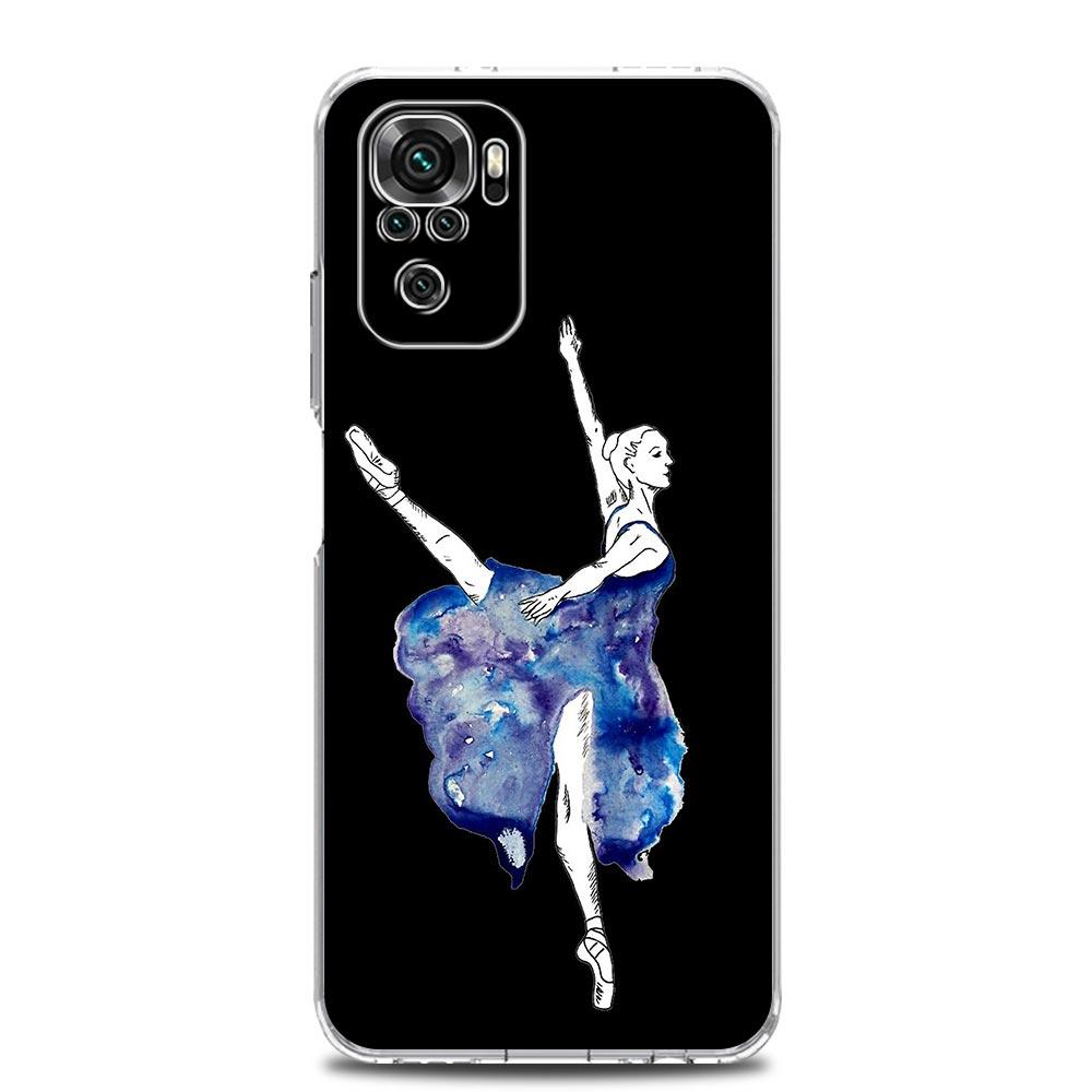 Simple Swan Dance Ballet Clear Phone Case For Xiaomi Redmi Note 12 5G 9S 9 8 10 11 Pro+ 9T 8T 10C 9C 9A 7 Pro Soft Back Cover