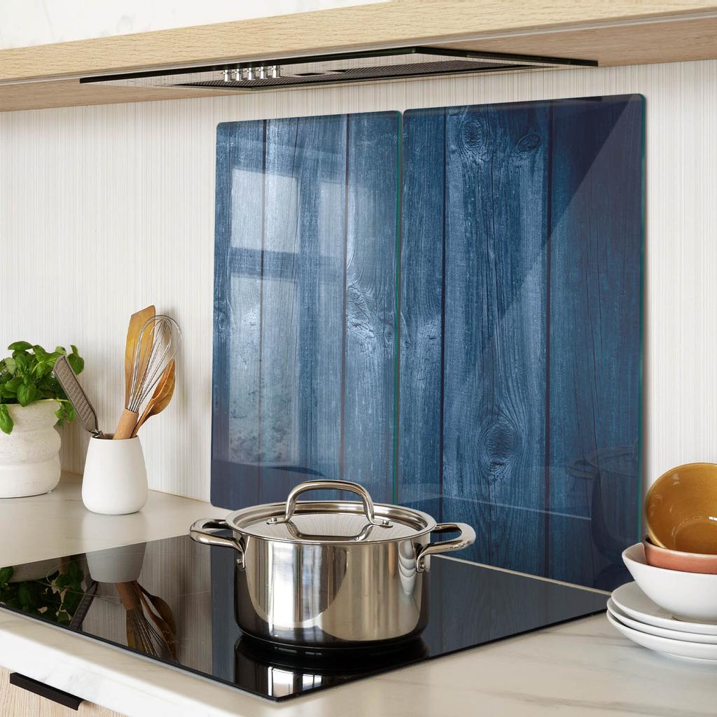 Tempered Glass Kitchen Splashbacks With Graphics Blue 2X30X52 Cm