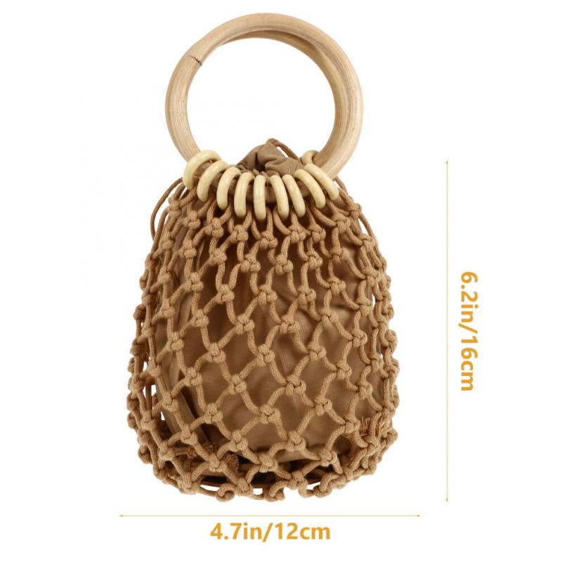 Woven Bag Net Bag Wooden Miss Mini