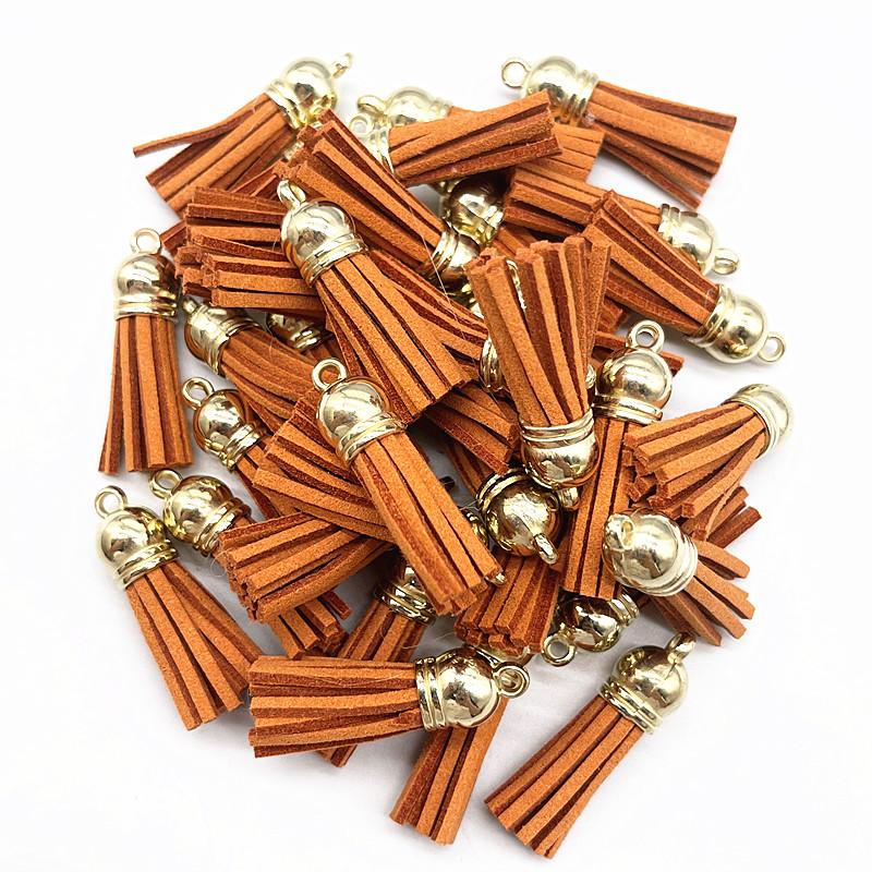 New 10pcs 38mm Vintage Leather Tassels DIY Keychain Cellphone Straps Pendant Tassels for Jewelry Earrings Findings Accessories