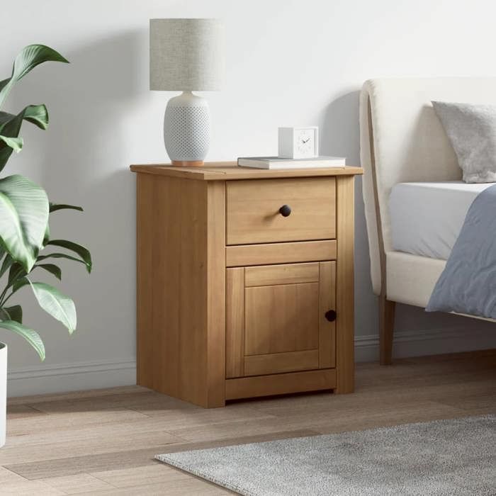 VidaXL Bedside Table Panama 46x40x57 Cm Solid Pine Wood, Bedside Cabinet, Bed Cabinet, Side Table for 4016383
