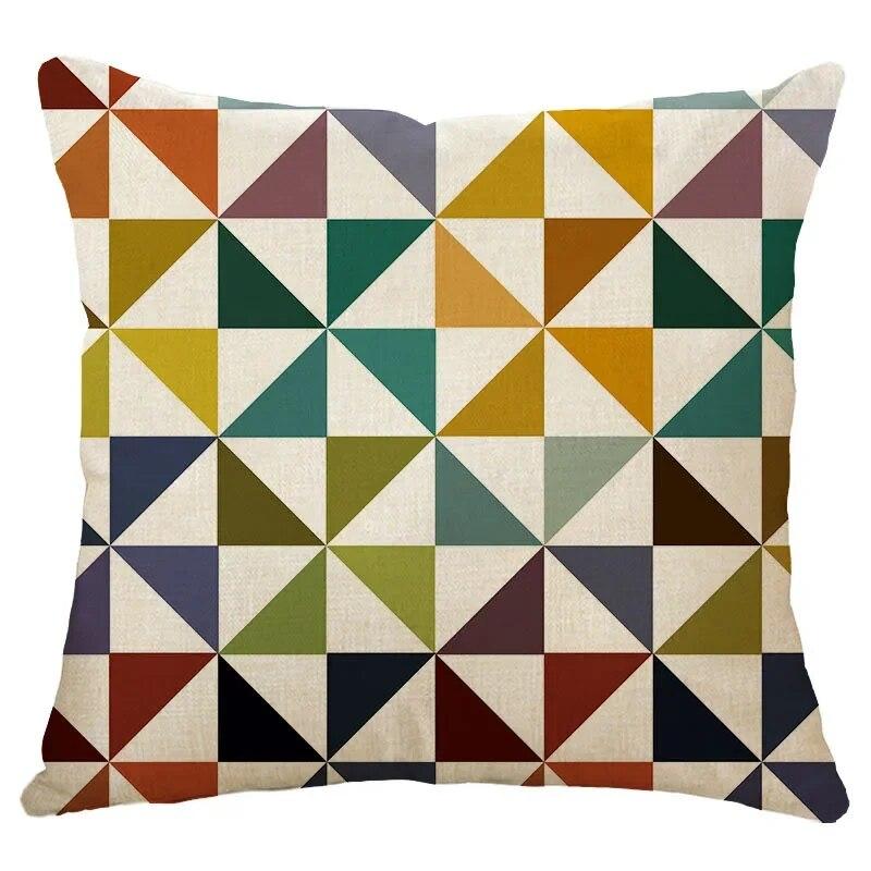 Modern Colorful Geometric Style Pillow Cover Living Room Sofa Office Seat Car Waist Cushion   Home Decoration