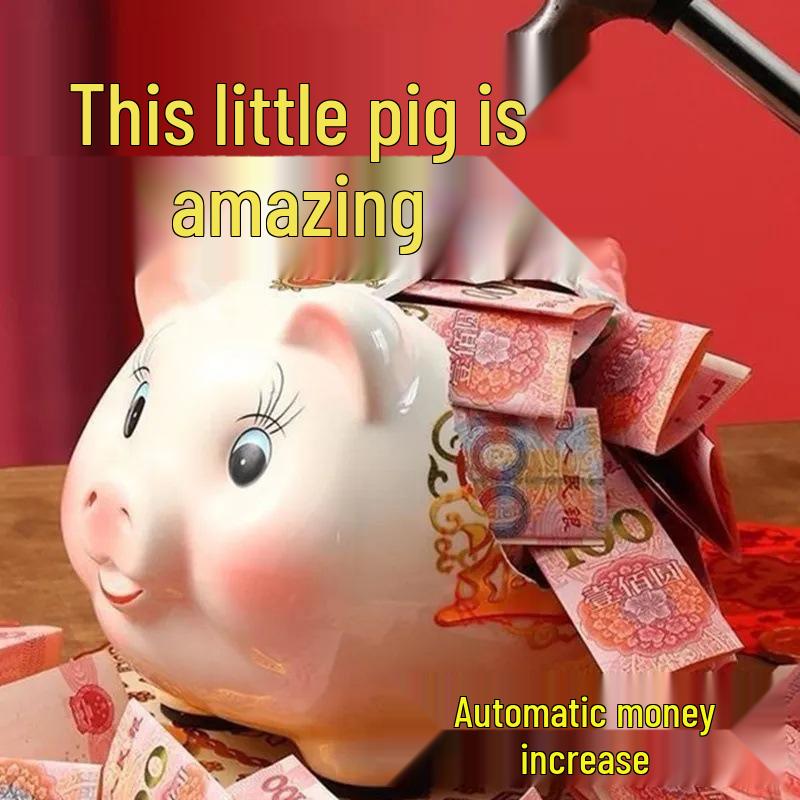Unopenable Little Pig Ceramic Money Box - New Year Style for Kids