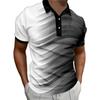 2026 Summer European and American Trendy Men's Color Blocked Collar Polo Shirt Fashion Printed Short Sleeve