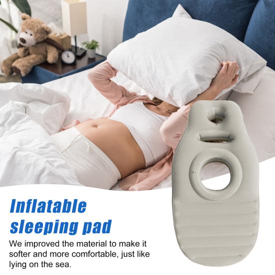 Inflatable Pregnant Yoga Mat Ergonomic PVC Sleeping Support Mattress with Hole Leak-proof Pregnancy Pain Relief Full Body Airbed Pillow Cushion