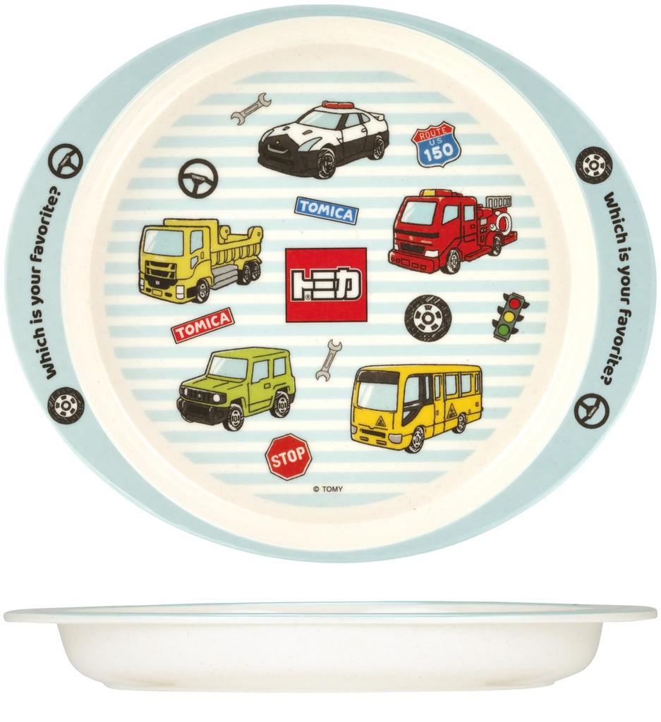 Skater Melamine Lunch Plate with Bamboo Dishwasher Tomica Boys Fiber, 350ml, Safe, M36B-A