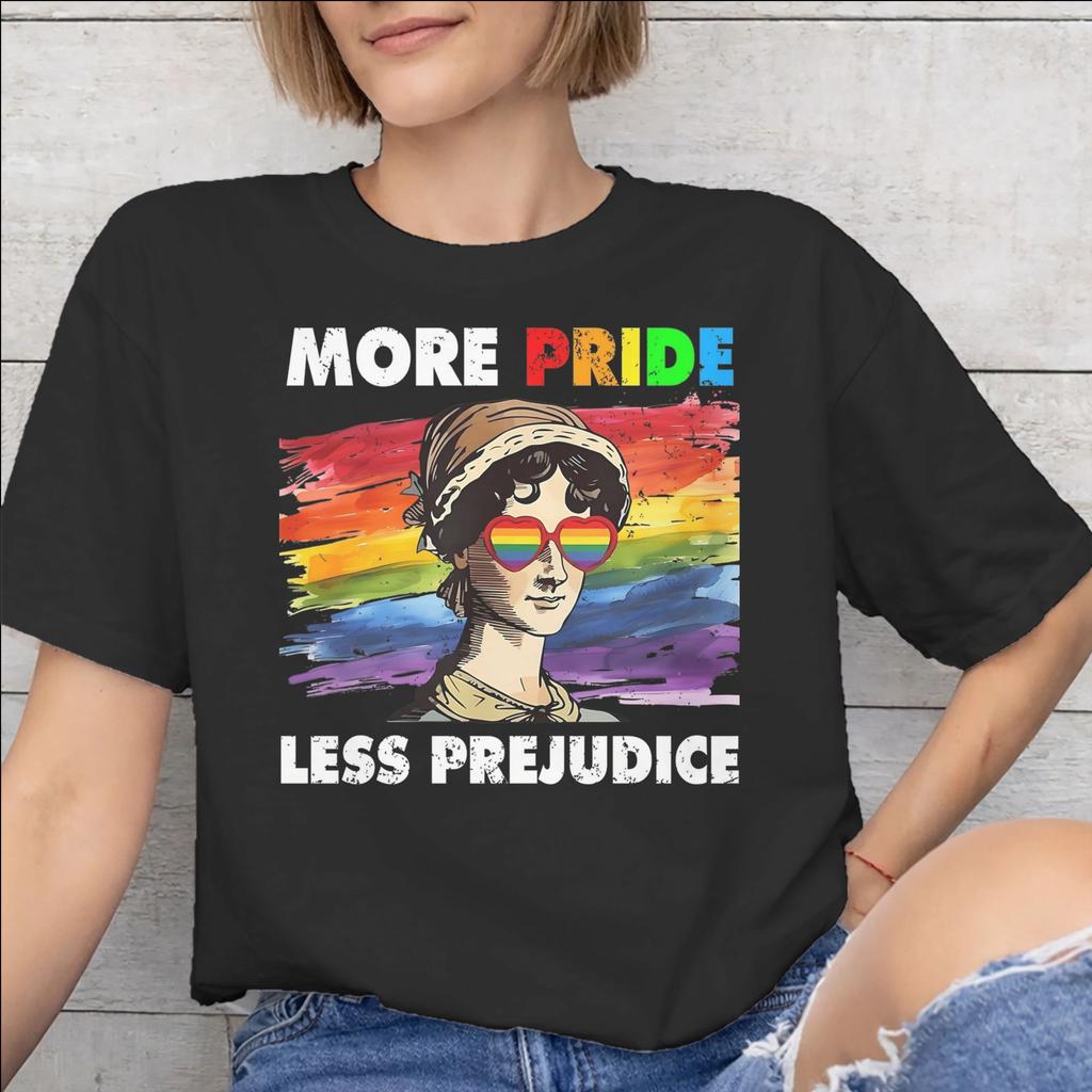Unisexs Unisexs More Pride Less Prejudice T Shirt 100 Cotton Graphic Printed TShirt Top Clothing