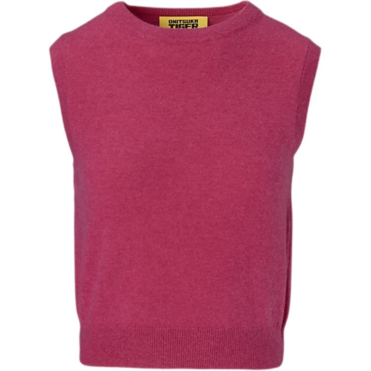 ONITSUKA TIGER Solid Color Round Neck Knitted Vest Women Tops 2182B455-700