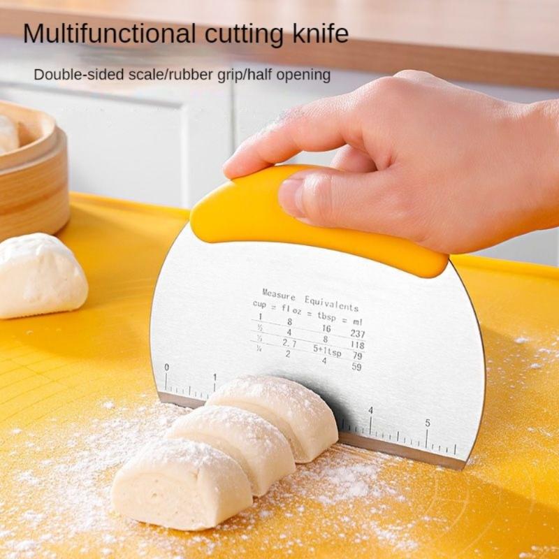 Thickened Stainless Steel Cake Dough Cutter Food Grade Silicone Baking Tool Pastry Scraper for Cake Steamed Buns and Dough
