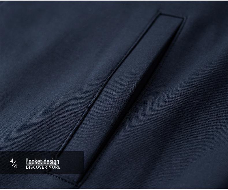 Men's High-End Casual Hooded Sweatshirt - Autumn/Winter Color Block Zipper Jacket with Embroidery