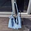 New tie-dye denim pure hand-woven bag large-capacity shopping bag casual large bag star bag