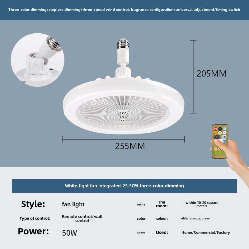 New LED Fan Light with E27 Screw, Energy-Saving, Silent, Remote Control for Bedroom and Living Room