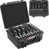 VEVOR Hard Pistol Cases with Pre-cut Lining, Waterproof & Dustproof Hard Gun Case for 6 Pistol, 19.3×17.1×8.3 In Lockable Pistol Case, Black