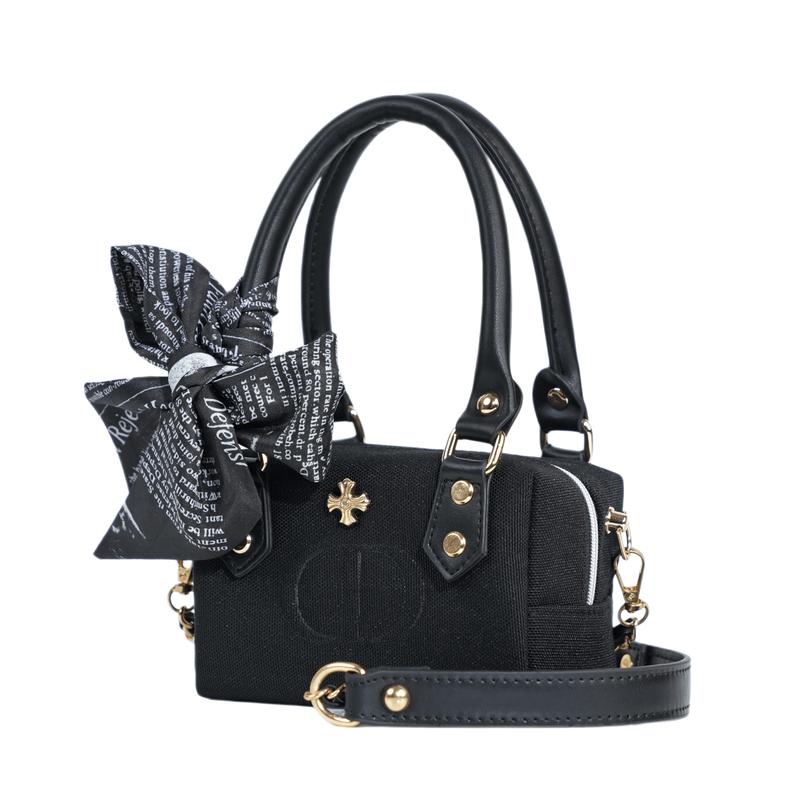 DIOR [Customized Cosmetic Bag] Black Ink Language Niche Exquisite Trendy High-end American Style Minimalist Light Luxury Canvas Portable 14*10*8cm