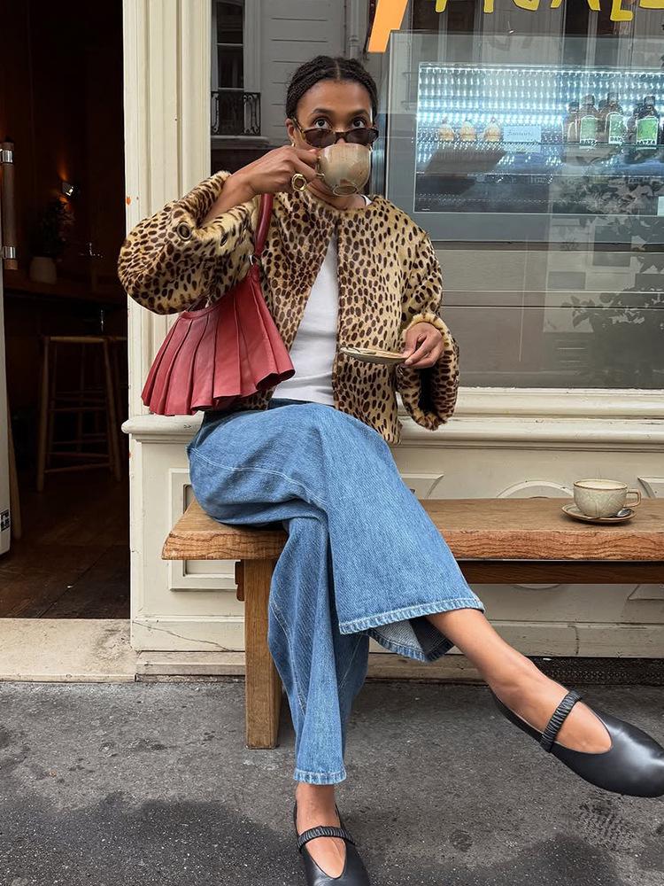 Women's Leopard Print Casual Short Jacket - Autumn/Winter 2025 European & American Style